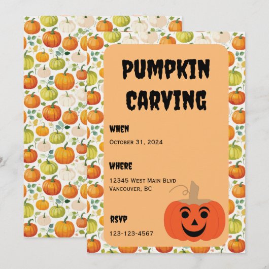 Uitnodiging voor Halloween Party (Voorkant / Achterkant)