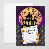 Uitnodiging voor Halloween Party (Voorkant / Achterkant)