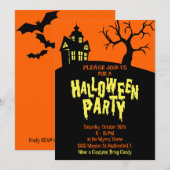 Uitnodiging voor Halloween Party (Voorkant / Achterkant)