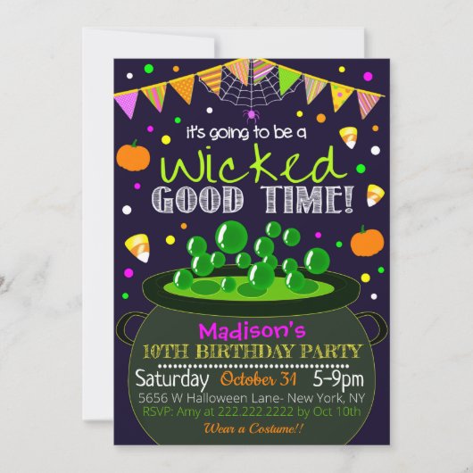 Uitnodiging voor Halloween Party (Voorkant)