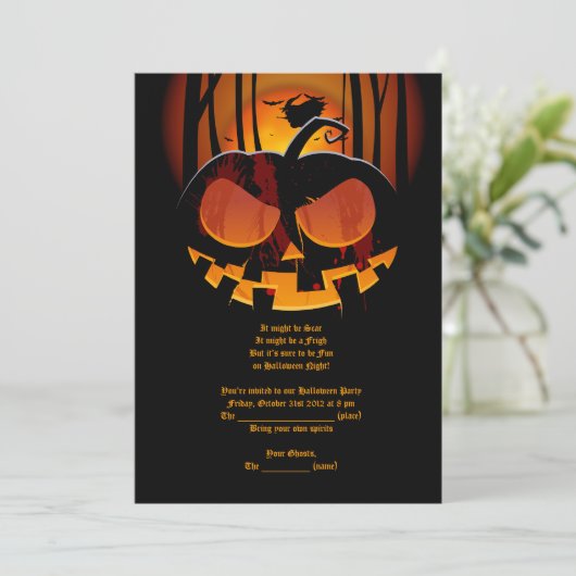 Uitnodiging voor Halloween Party (Staand voorkant)