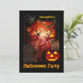 Uitnodiging voor Halloween Party (Staand voorkant)