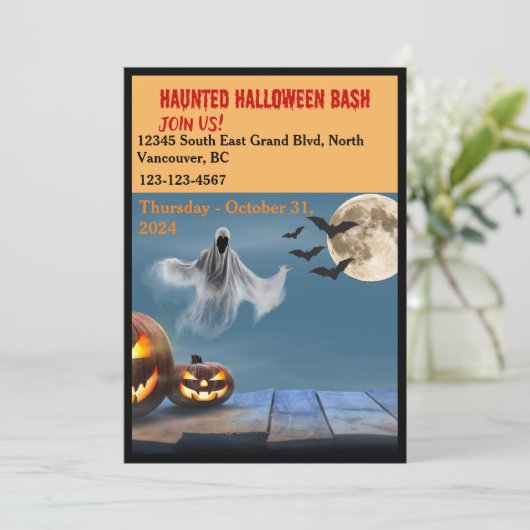 Uitnodiging voor Halloween Party (Staand voorkant)