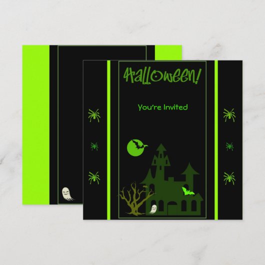 Uitnodiging voor Halloween Party (Voorkant / Achterkant)