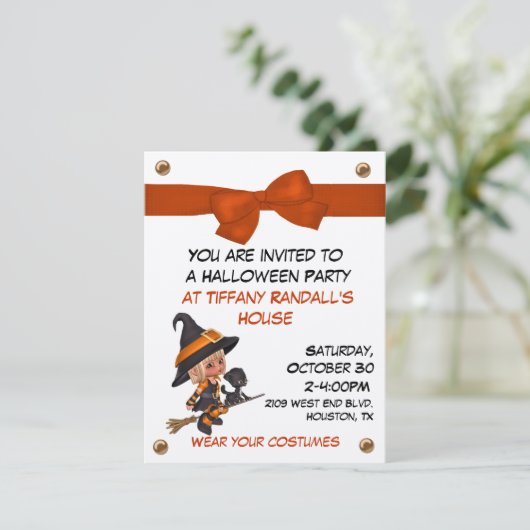 Uitnodiging voor Halloween Party (Staand voorkant)