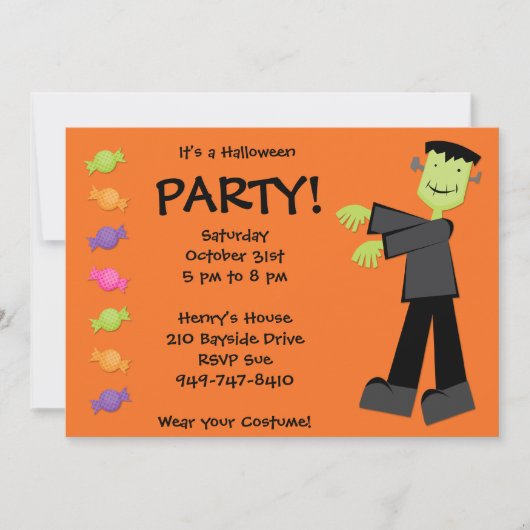 Uitnodiging voor Halloween Party (Voorkant)
