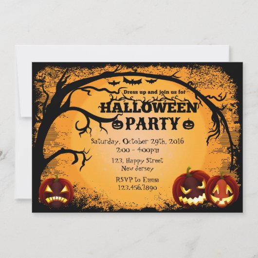 Uitnodiging voor Halloween Party (Voorkant)