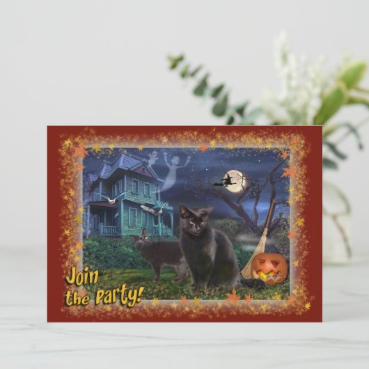 Uitnodiging voor Halloween Party (Staand voorkant)