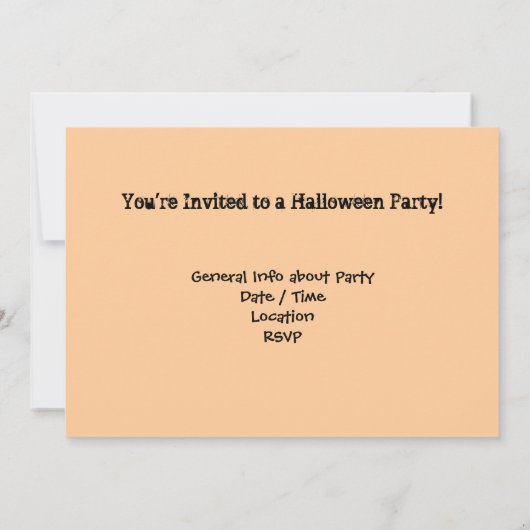 Uitnodiging voor Halloween Party (Achterkant)