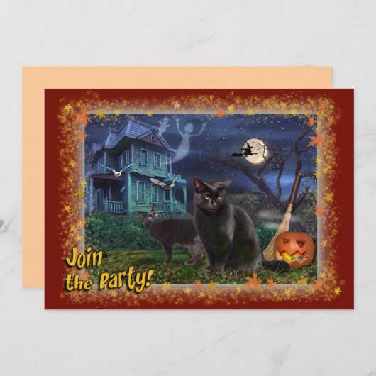 Uitnodiging voor Halloween Party (Voorkant / Achterkant)