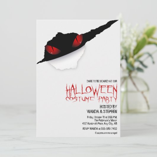 Uitnodiging voor Halloween Party (Staand voorkant)