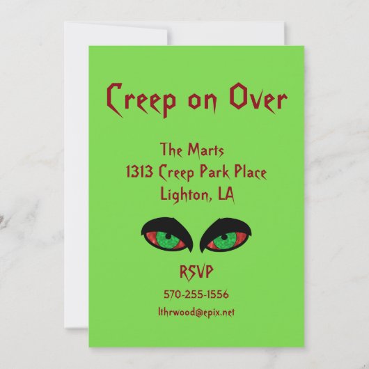 Uitnodiging voor Halloween Party (Achterkant)