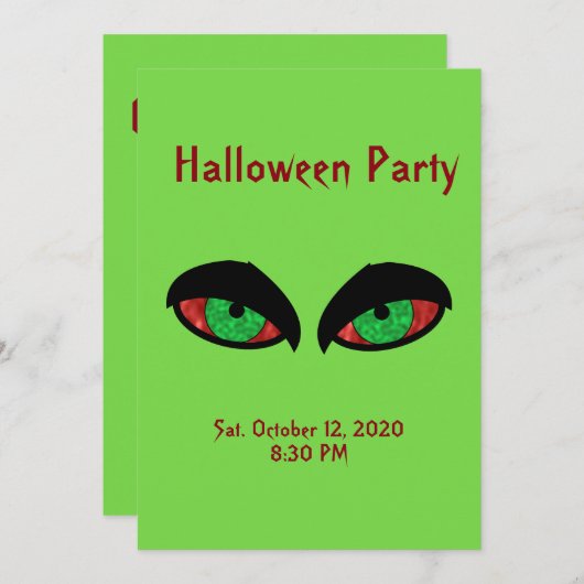Uitnodiging voor Halloween Party (Voorkant / Achterkant)