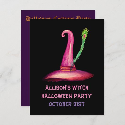 Uitnodiging voor Halloween Party (Voorkant / Achterkant)