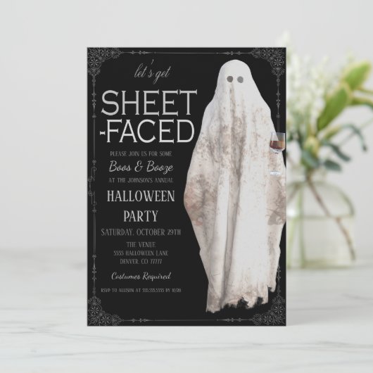 Uitnodiging voor Halloween Party (Staand voorkant)