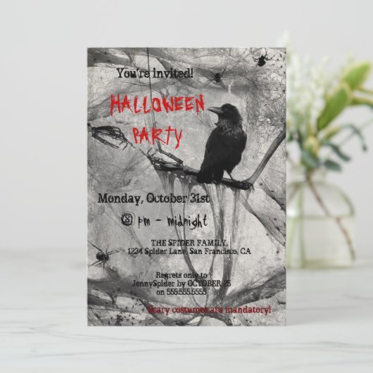 Uitnodiging voor Halloween Party (Staand voorkant)