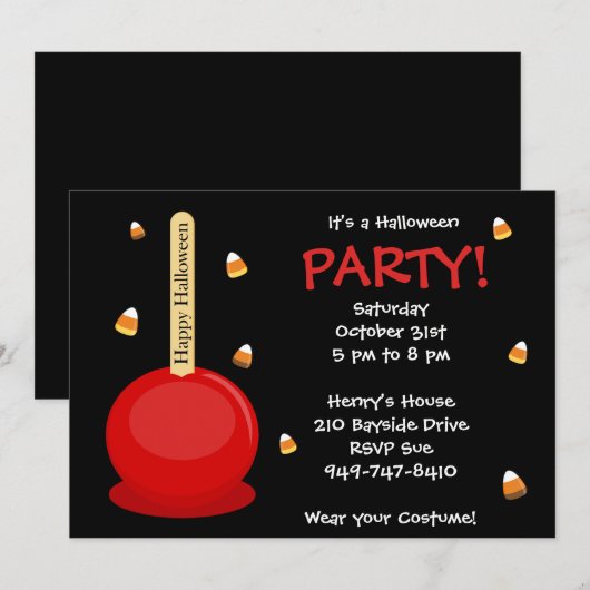 Uitnodiging voor Halloween Party (Voorkant / Achterkant)