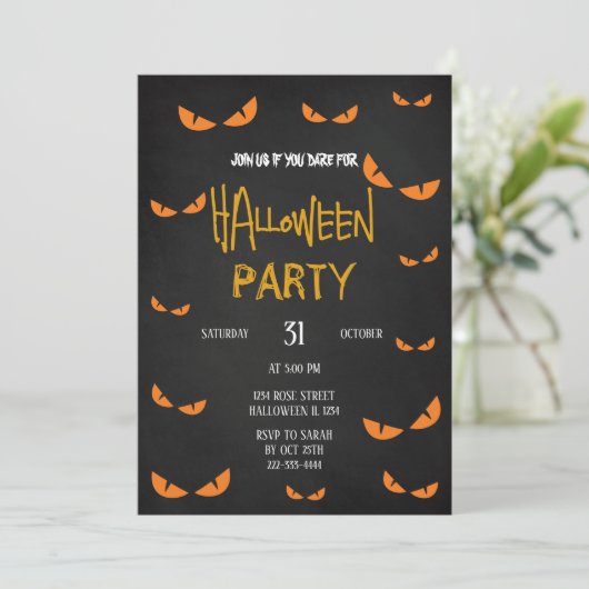 Uitnodiging voor Halloween Party (Staand voorkant)