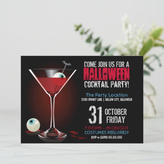 Uitnodiging voor Halloween Party (Staand voorkant)