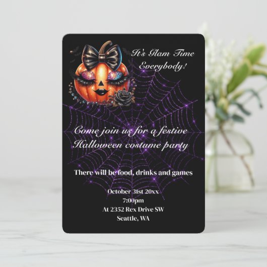 Uitnodiging voor Halloween Party (Staand voorkant)