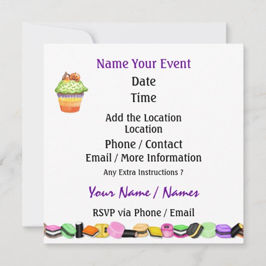 Uitnodiging voor Halloween Party (Achterkant)