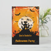 Uitnodiging voor Halloween Party (Staand voorkant)
