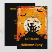 Uitnodiging voor Halloween Party (Voorkant / Achterkant)