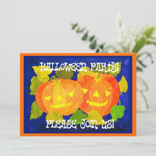 Uitnodiging voor Halloween Party (Staand voorkant)