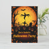 Uitnodiging voor Halloween Party (Staand voorkant)