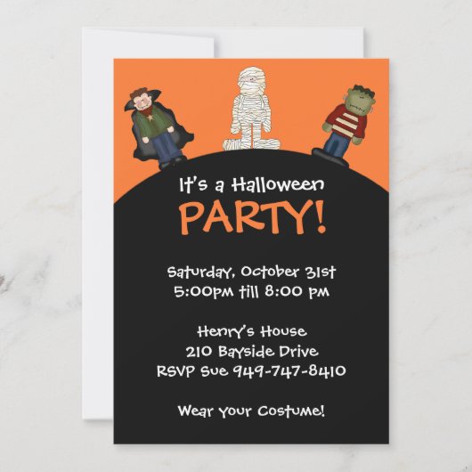 Uitnodiging voor Halloween Party (Voorkant)