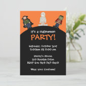 Uitnodiging voor Halloween Party (Staand voorkant)