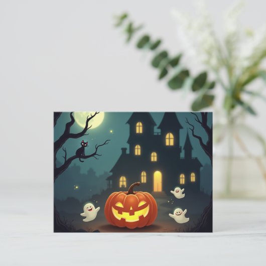 Uitnodiging voor Halloween Party (Staand voorkant)