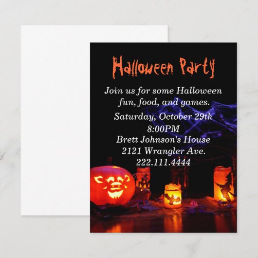 Uitnodiging voor Halloween Party (Voorkant / Achterkant)