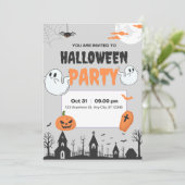 Uitnodiging voor Halloween Party (Staand voorkant)