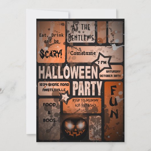 Uitnodiging voor Halloween Party (Voorkant)