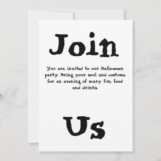 Uitnodiging voor Halloween Party (Achterkant)