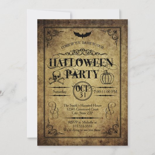 Uitnodiging voor Halloween Party (Voorkant)