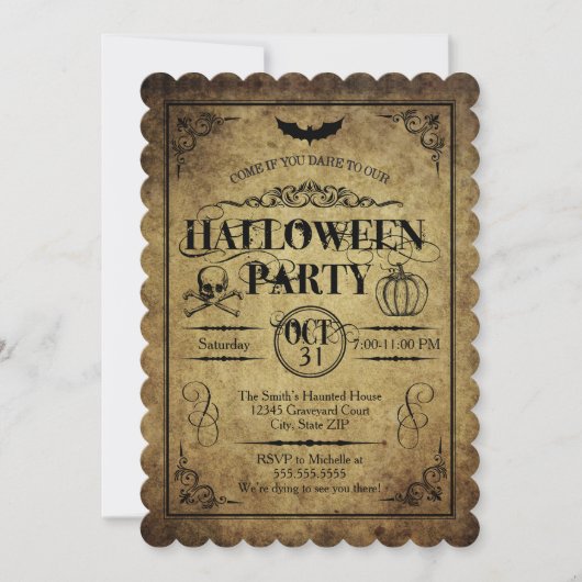 Uitnodiging voor Halloween Party (Voorkant)