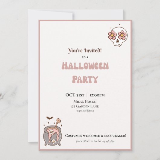 Uitnodiging voor Halloween Party (Voorkant)