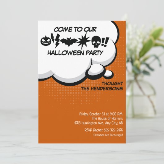 Uitnodiging voor Halloween Party (Staand voorkant)