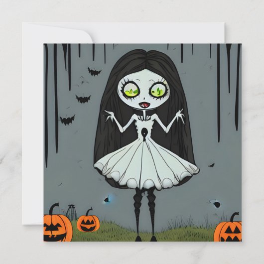 Uitnodiging voor Halloween Party (Achterkant)