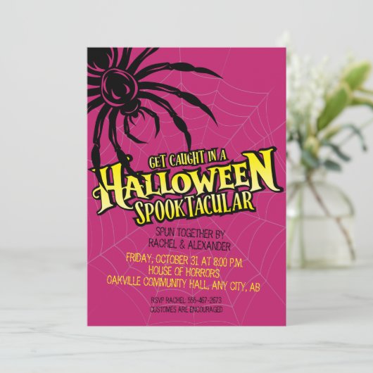 Uitnodiging voor Halloween Party (Staand voorkant)