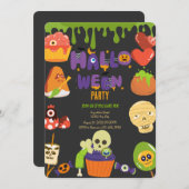 Uitnodiging voor Halloween Party (Voorkant / Achterkant)