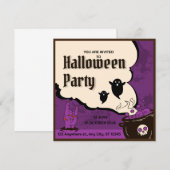 Uitnodiging voor Halloween Party (Voorkant / Achterkant)