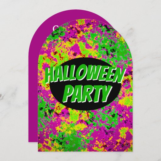 Uitnodiging voor Halloween Party (Voorkant / Achterkant)