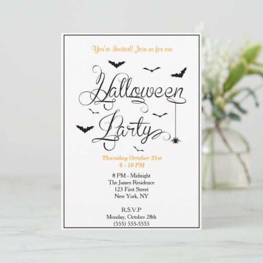 Uitnodiging voor Halloween Party (Staand voorkant)