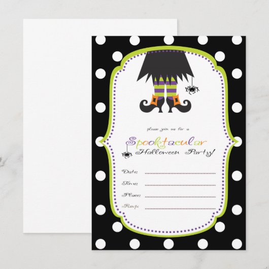 Uitnodiging voor Halloween Party (Voorkant / Achterkant)