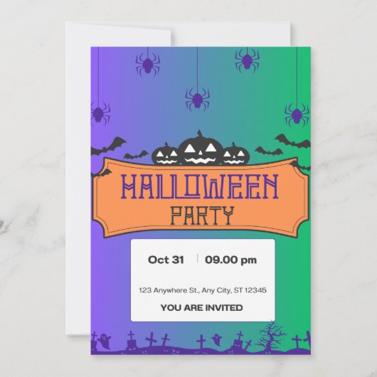 Uitnodiging voor Halloween Party (Voorkant)