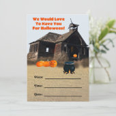 Uitnodiging voor Halloween Party (Staand voorkant)