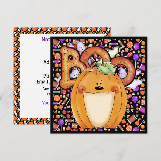 Uitnodiging voor Halloween Party (Voorkant / Achterkant)